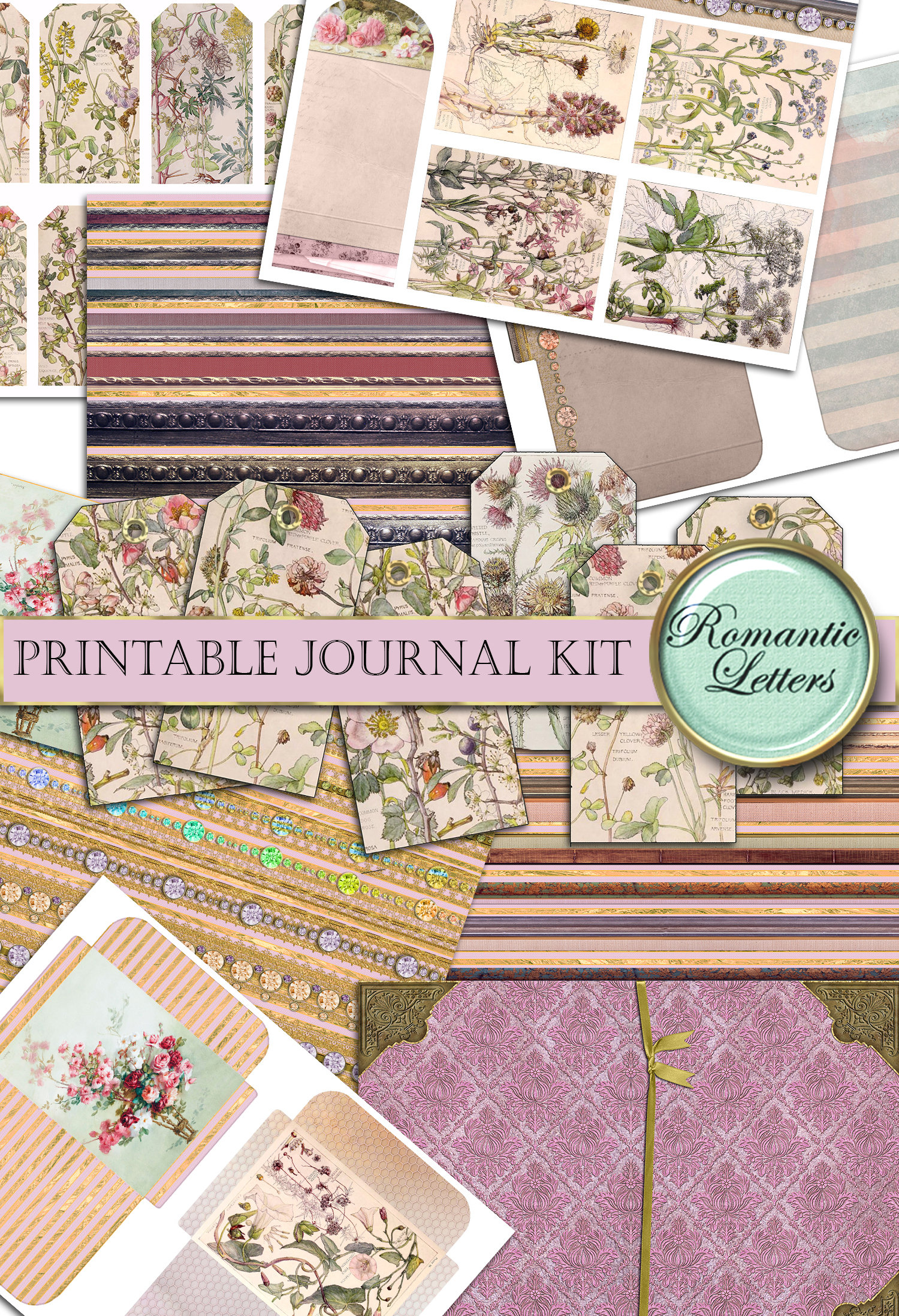 Printable Junk Journal Kit Digital Collage Sheet Printable Junk Journal ...