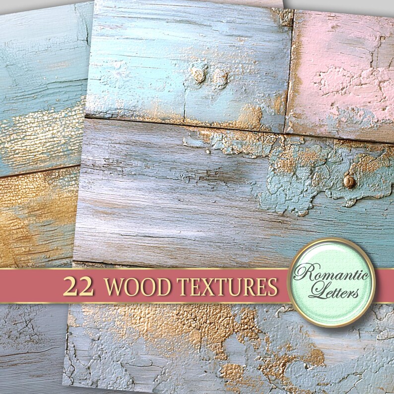 Pastel Wood digital texture Printable scrapbook paper background Photography backdrop shabby chic image 5