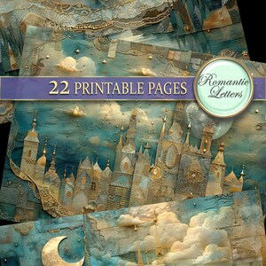 Digital Printable Scrapbook Paper Pack Magic Forest Castle Patchwork ...