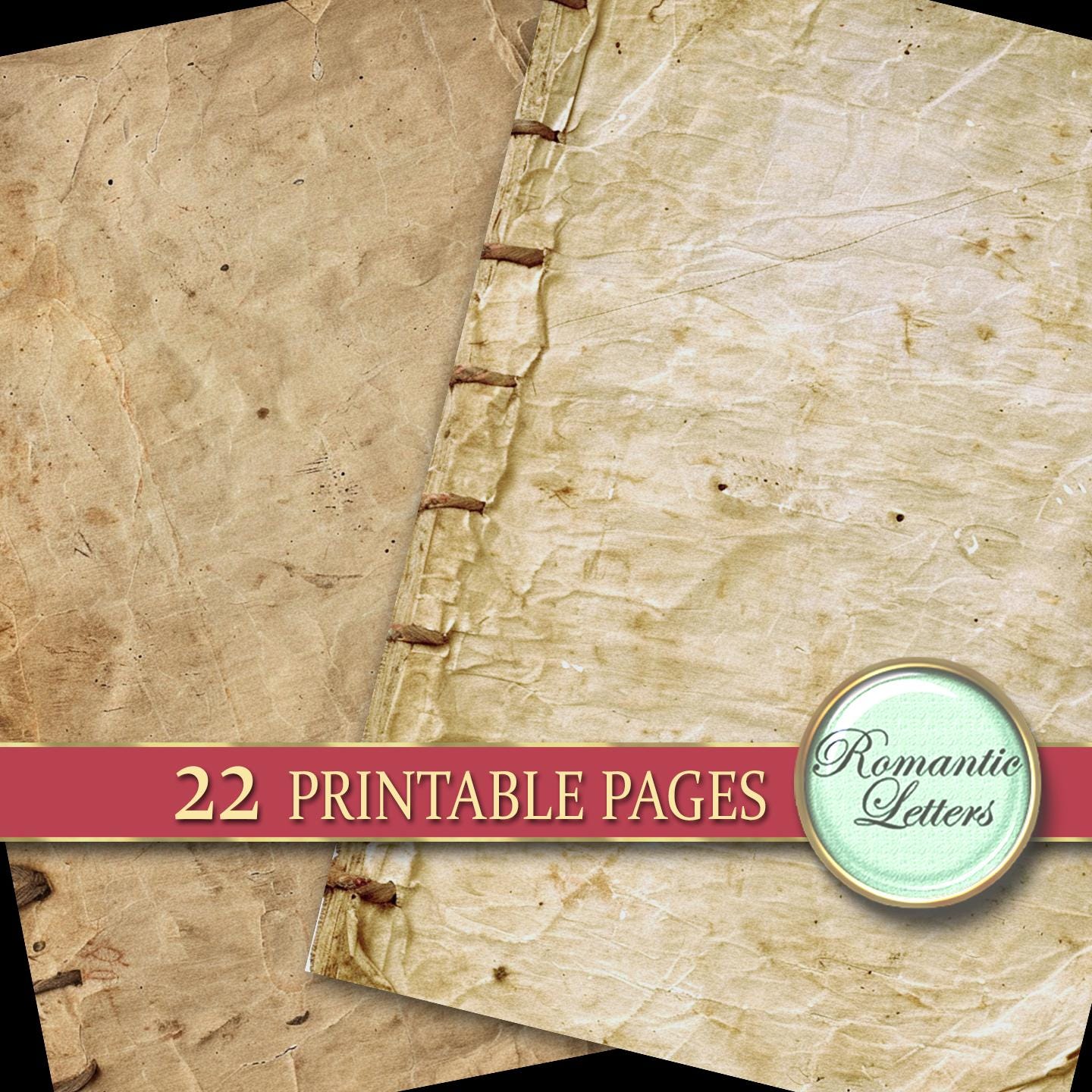 Printable Old Scrapbook Paper Pack Grunge Junk Journal Pages Neutral ...
