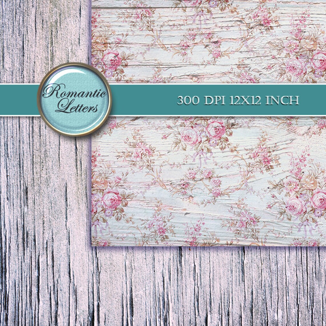 Shabby Chic Digital Scrapbook Paper Pack Shabby Chic Rose Digital ...