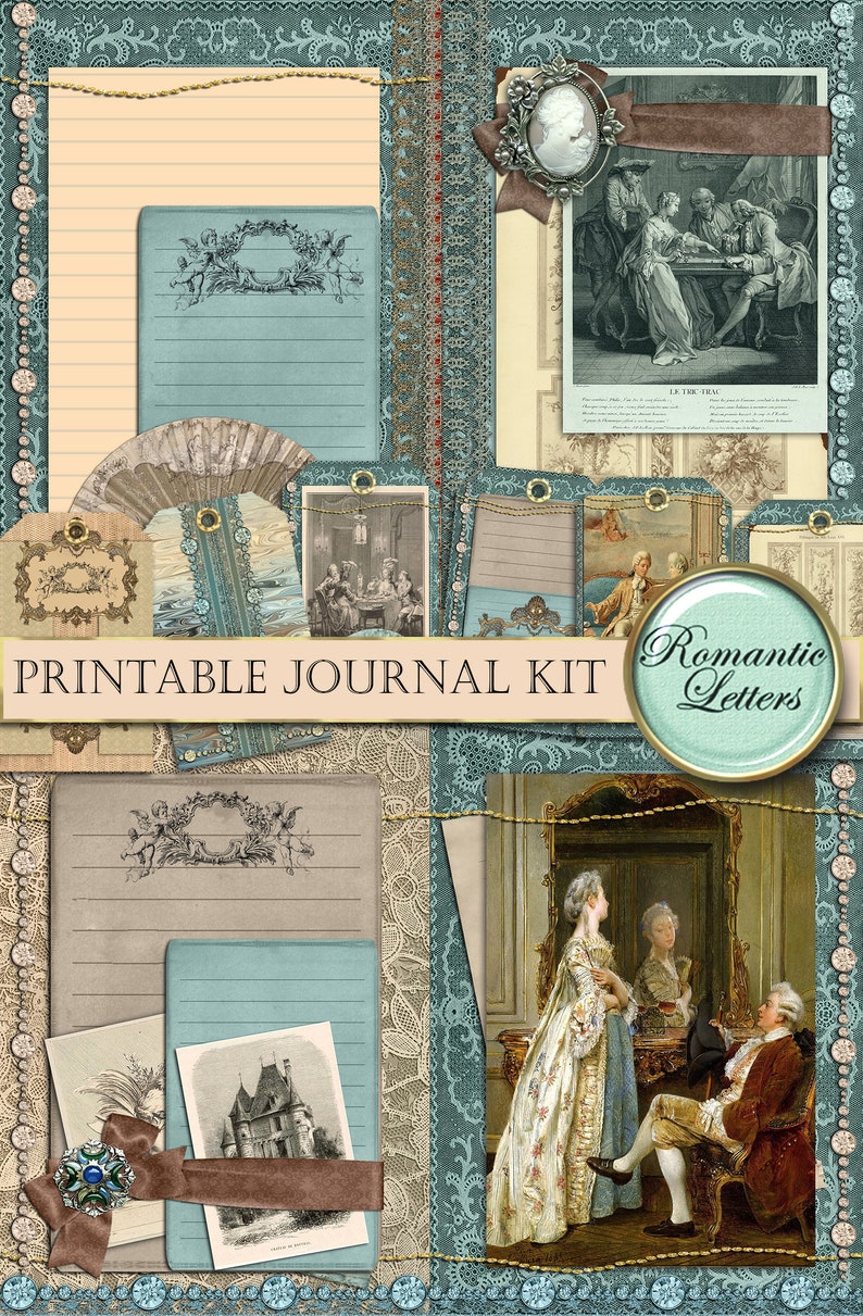 Printable Junk Journal Kit Digital Scrapbooking Paper | Etsy