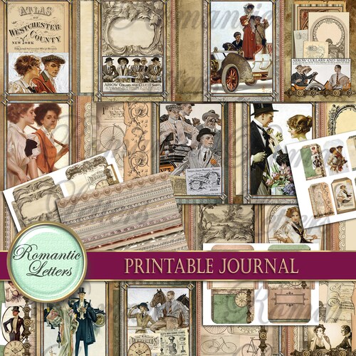 Printable Junk Journal Kit Victorian Digital Scrapbooking - Etsy