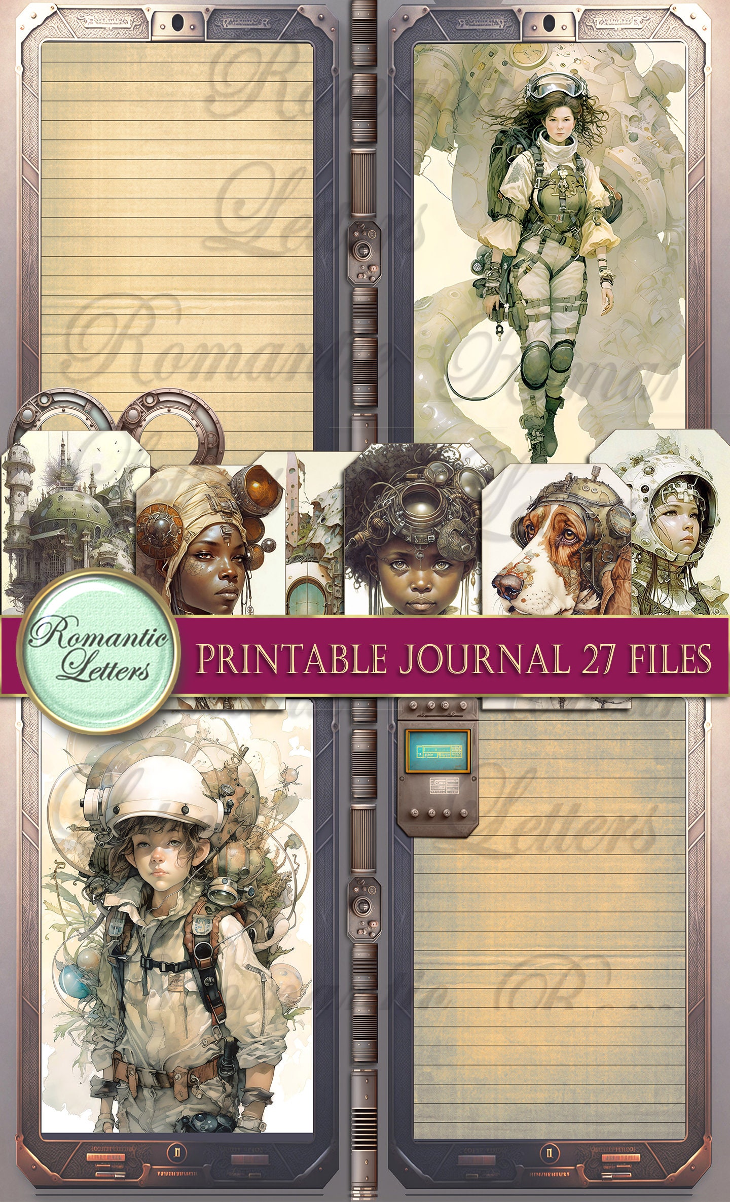 Steampunk Printable Junk Journal Kit Printable Journal Pages Journal ...