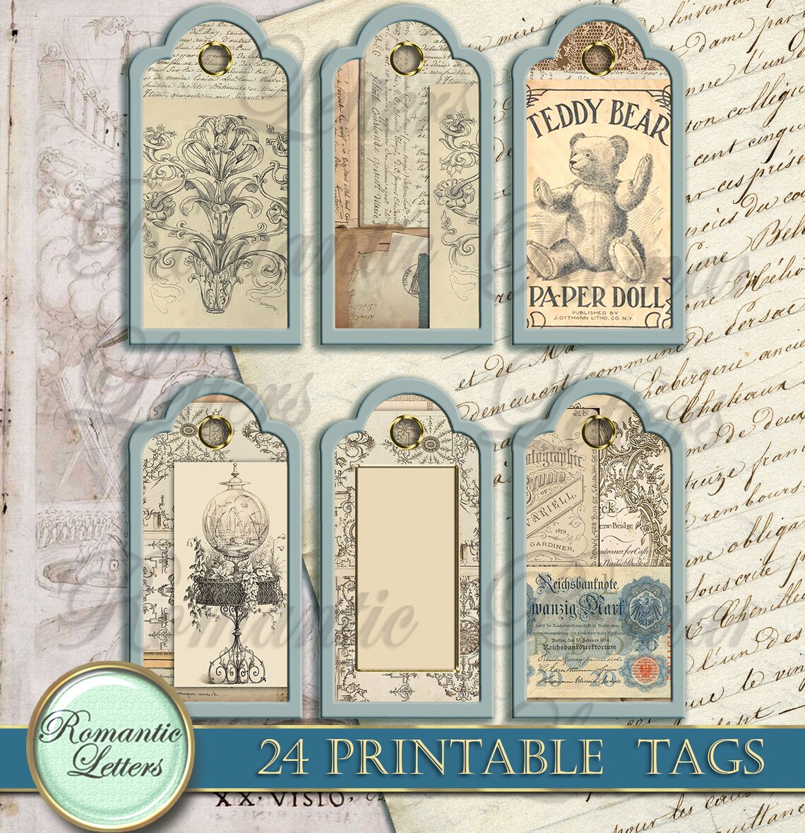 Printable junk journal tags printable gift tags printable Etsy