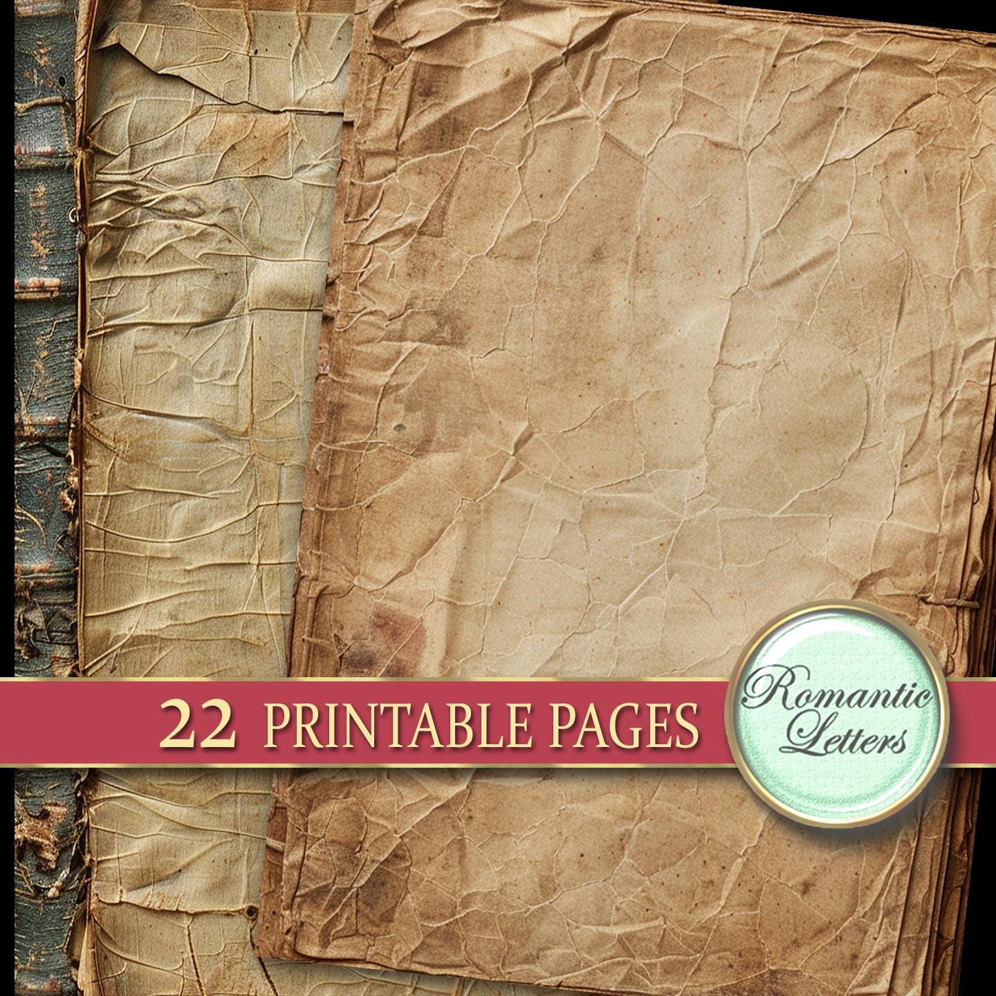 Printable Old Scrapbook Paper Pack Grunge Junk Journal Pages Neutral ...