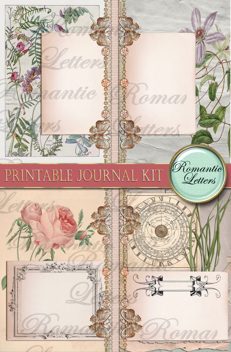 Printable Junk Journal Kit Digital Collage Sheet Printable Journal ...