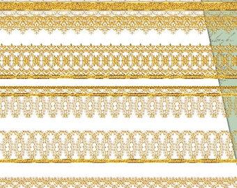 Digital Border gold lace clipart digital Scrapbook Wedding gold clip art Shabby Chic scrapbook gold lace ribbon digital clipart glitter lace