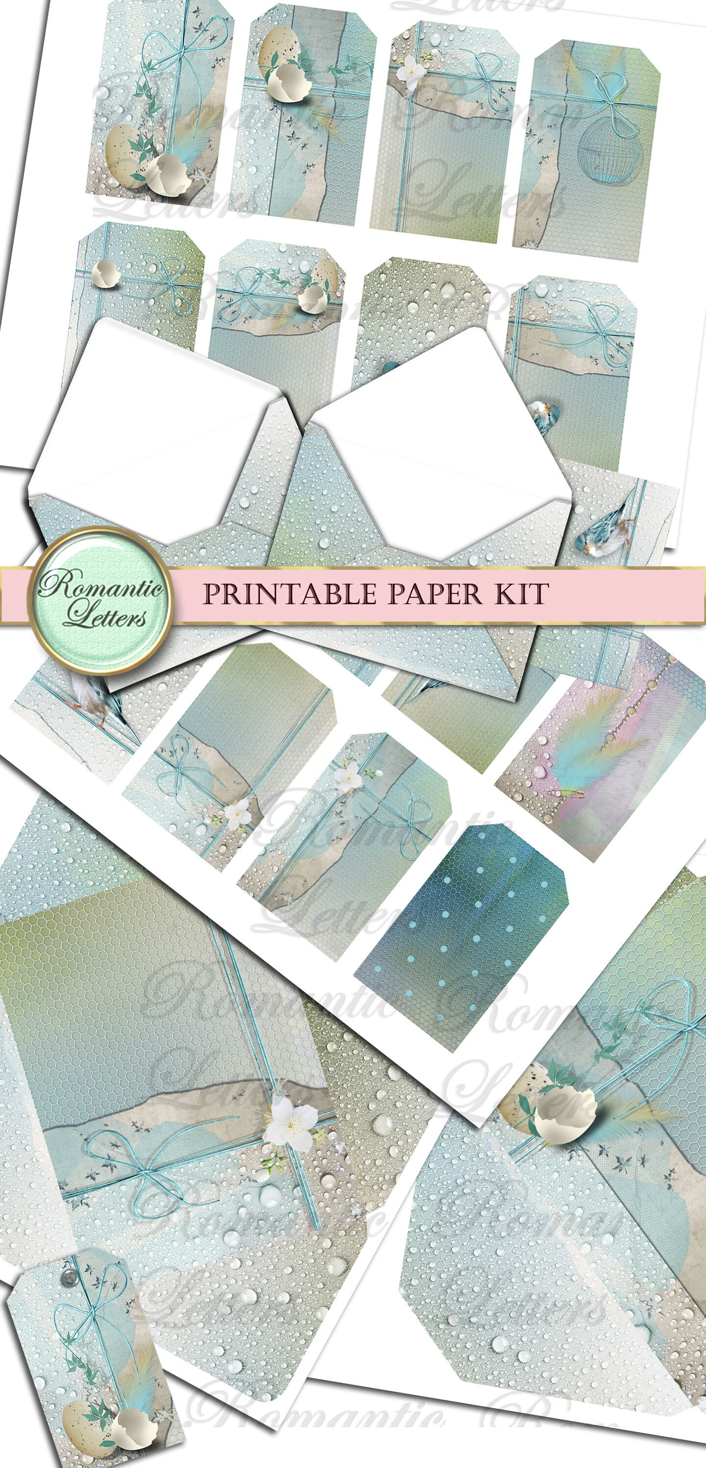 Easter digital printable scrapbook kit Easter cards printable | Etsy