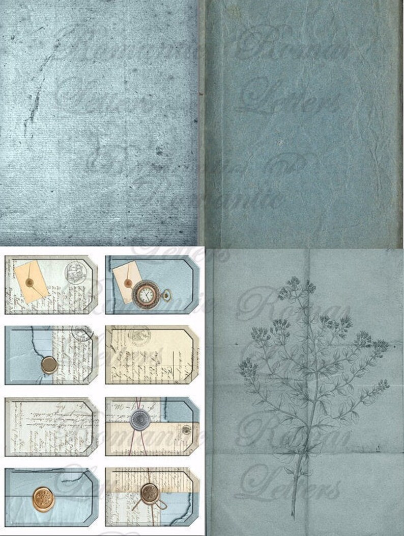 French Ephemera Digital Paper Pack Journal Pages Victorian Digital ...