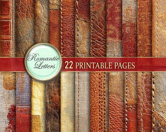 Höst scrapbook digitalt papperspaket läder linnetyg textur bakgrund digital scrapbook album papper utskrivbart collage hantverkspapper