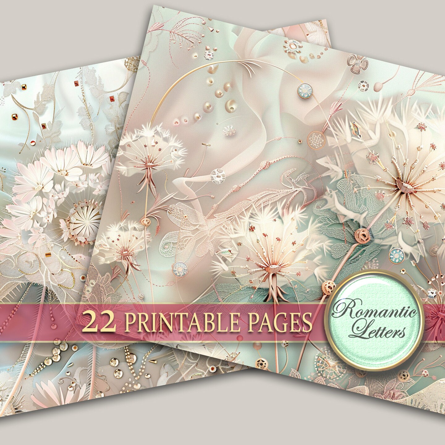 Printable Digital Junk Journal Pages Newborn Baby Scrapbook Paper Pack ...