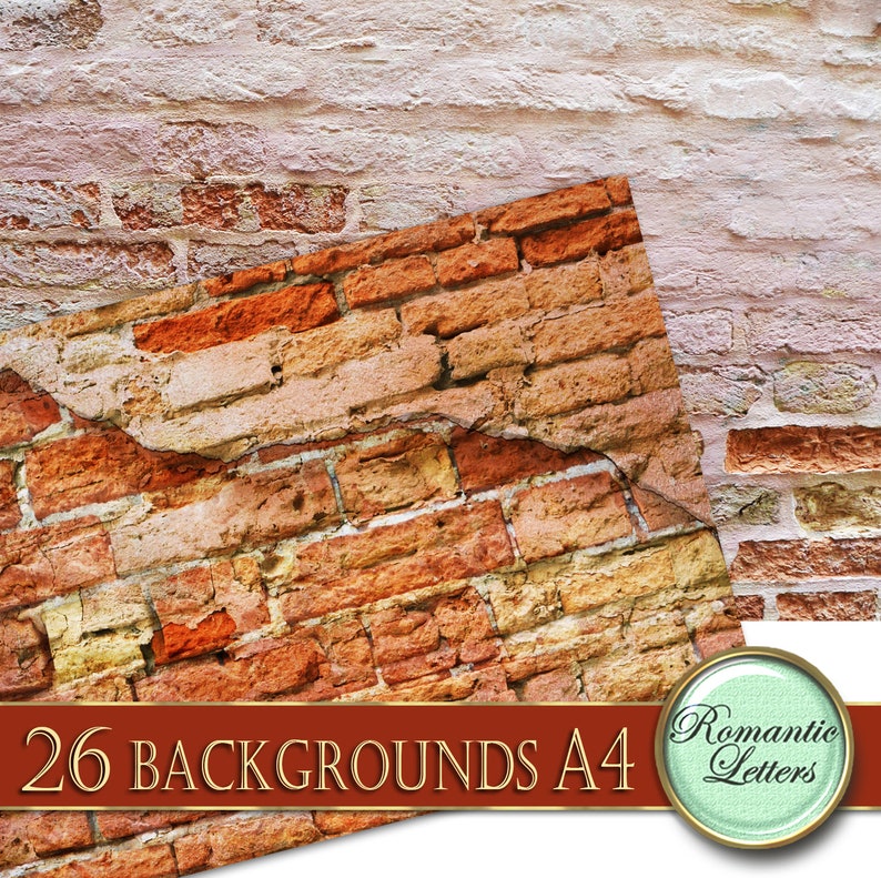 Brick Wall Digital Scrapbook Paper Pack Printable Scrapbooking Etsy