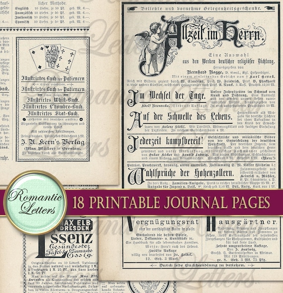 Antique Book Page / Scrapbook Paper / Vintage Paper Texture / Paper  Background / Paper Ephemera / Digital Instant Download / Old Book Page 