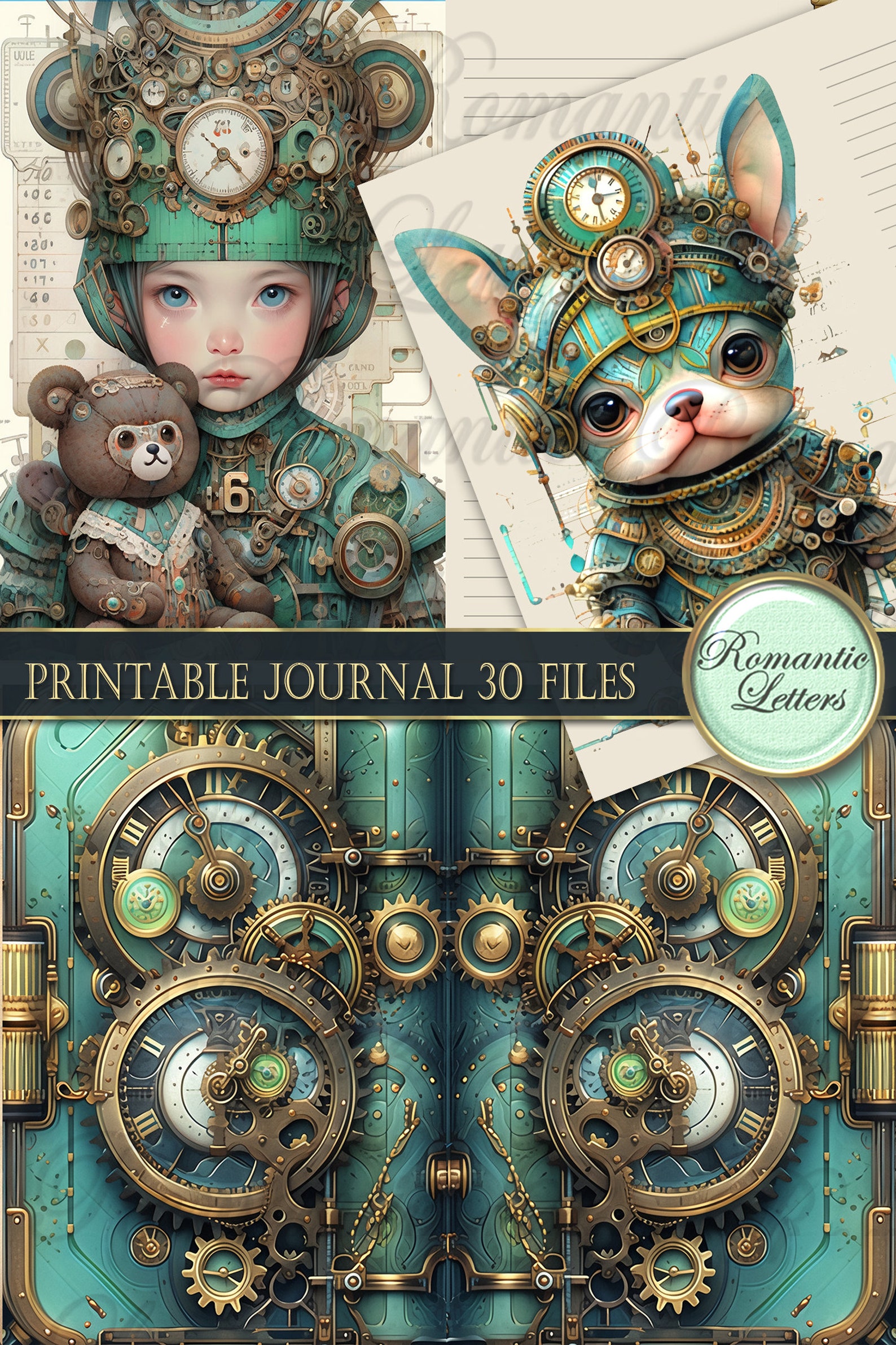 Steampunk Printable Junk Journal Kit Digital Scrapbook Printable ...