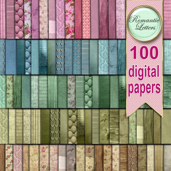 Linen Texture Digital Scrapbook Paper Pack (Printable 100 Papers)