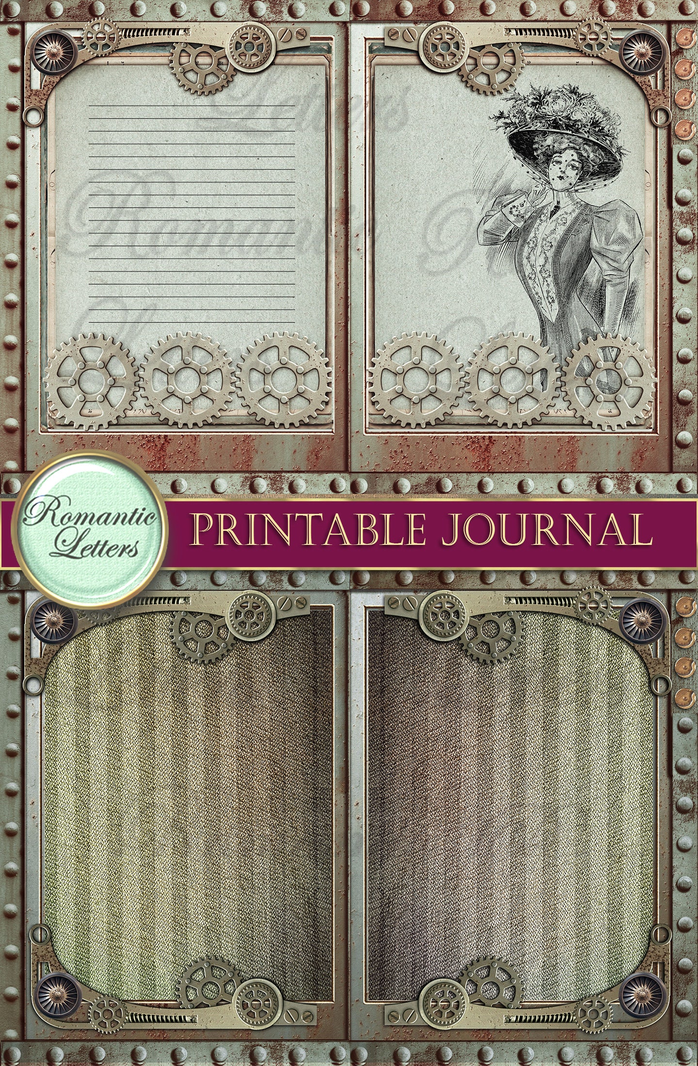 Steampunk Printable Junk Journal Kit Industrial Digital - Etsy