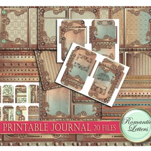 Steampunk Printable Junk Journal Kit Industrial Digital Scrapbook ...