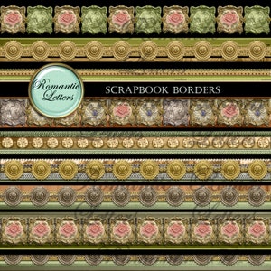 Baroque lace clip art Digital printable scrapbook elements borders clip art digital clip art download golden lace clipart shabby chic rose