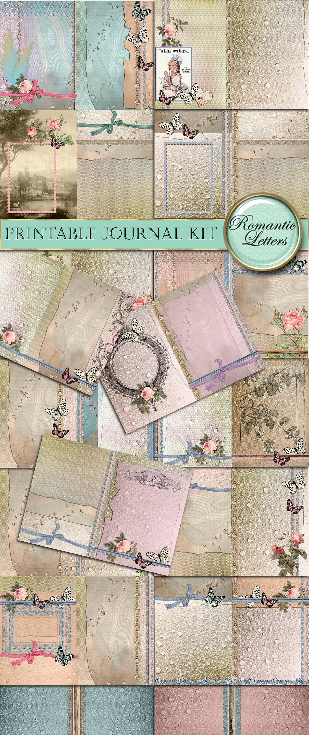 Printable Junk Journal Kit Digital Collage Sheet Printable Junk Journal ...