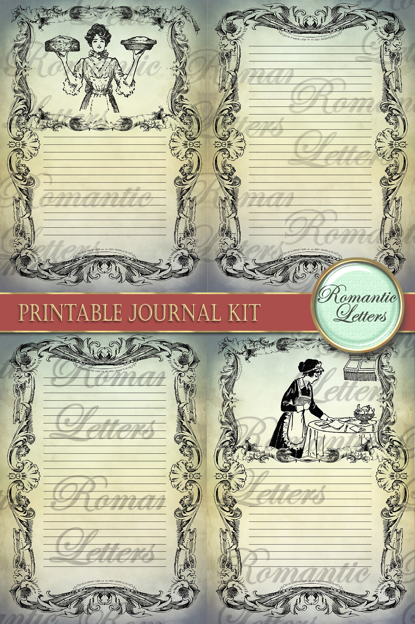 Cooking Printable Junk Journal Kit, Recipe Book Cookbook Digital ...
