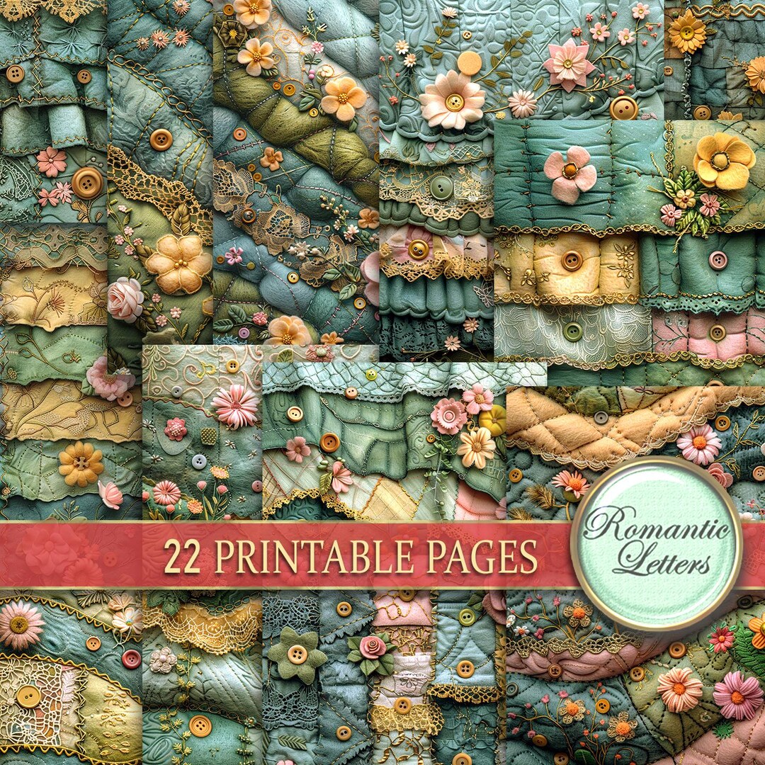 Digital Printable Scrapbook Paper Pack Junk Journal Pages Cute ...