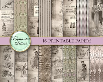 Victorian ephemera digital paper digital paper sepia digital printable paper decoupage digital craft paper magazine newspaper steampunk