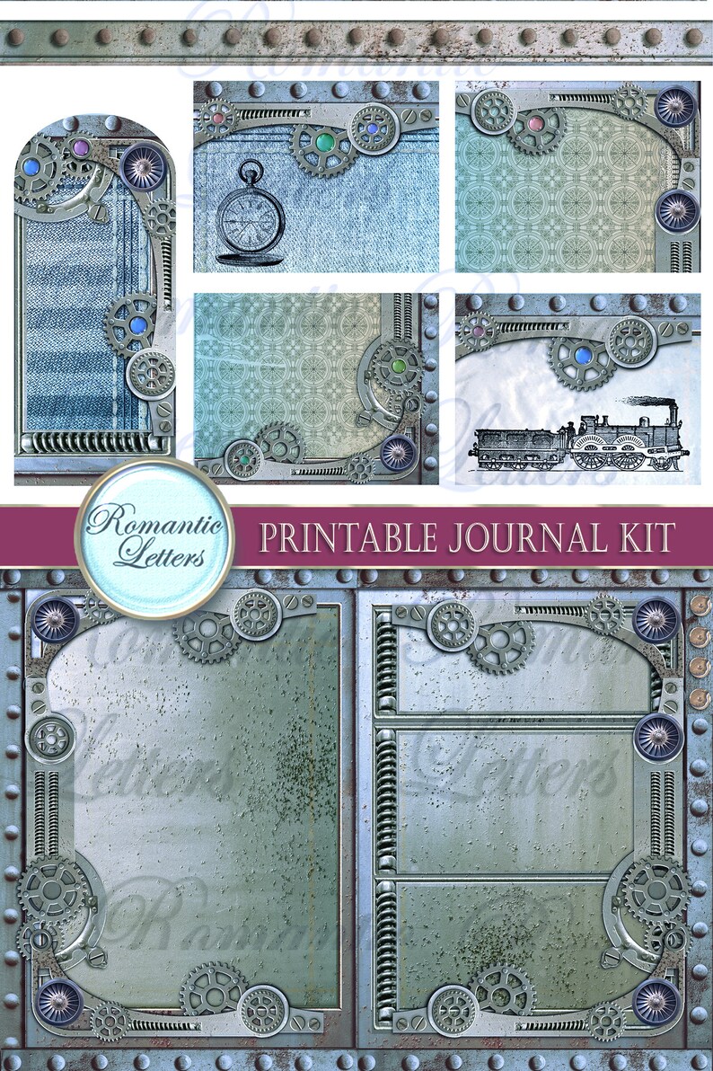 Printable Junk Journal Kit Steampunk Industrial Digital - Etsy