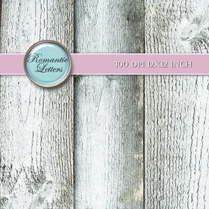 Pode incluir: Fundo de madeira branqueada com um c&iacute;rculo azul claro e dourado com o texto "Romantic Letters" em uma fonte de estilo vintage. O fundo &eacute; de 300 DPI e 12x12 polegadas.