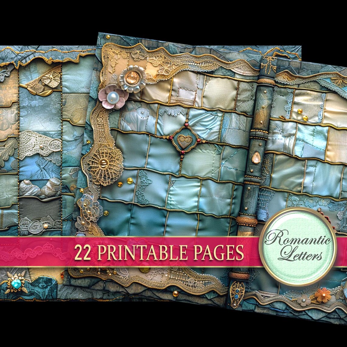Patchwork Digital Printable Scrapbook Paper Pack Junk Journal Pages ...