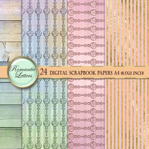 Vintage Printable Paper Pack Digital Scrapbook Background Paper Digital ...