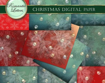 Christmas digital paper Christmas digital Scrapbook Paper pack Victorian Christmas digital background printable paper pack digital