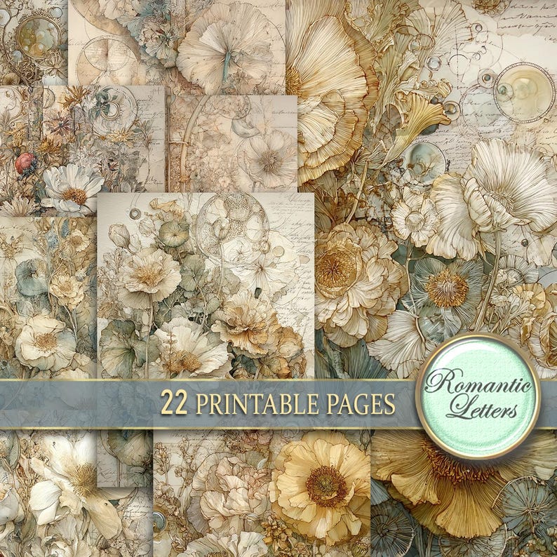 Digital Printable Wedding Scrapbook Paper Pack Junk Journal Pages ...