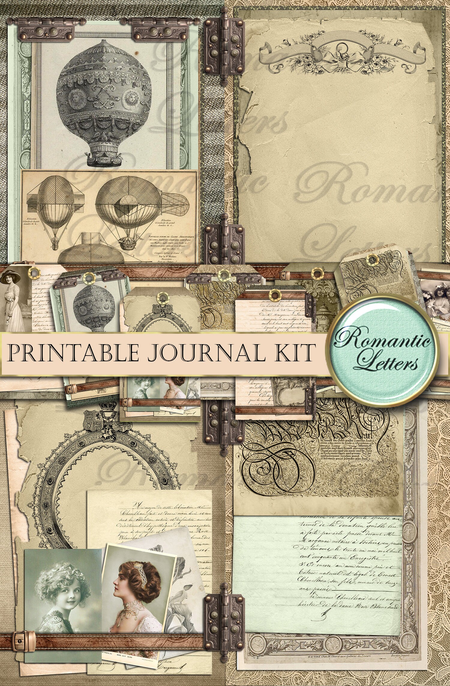Printable Junk Journal Kit Victorian Digital Scrapbooking Printable ...