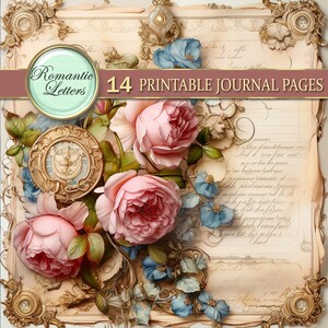 Floral Digital Scrapbook Paper Pack Shabby Chic ROSE Flowers Digital ...