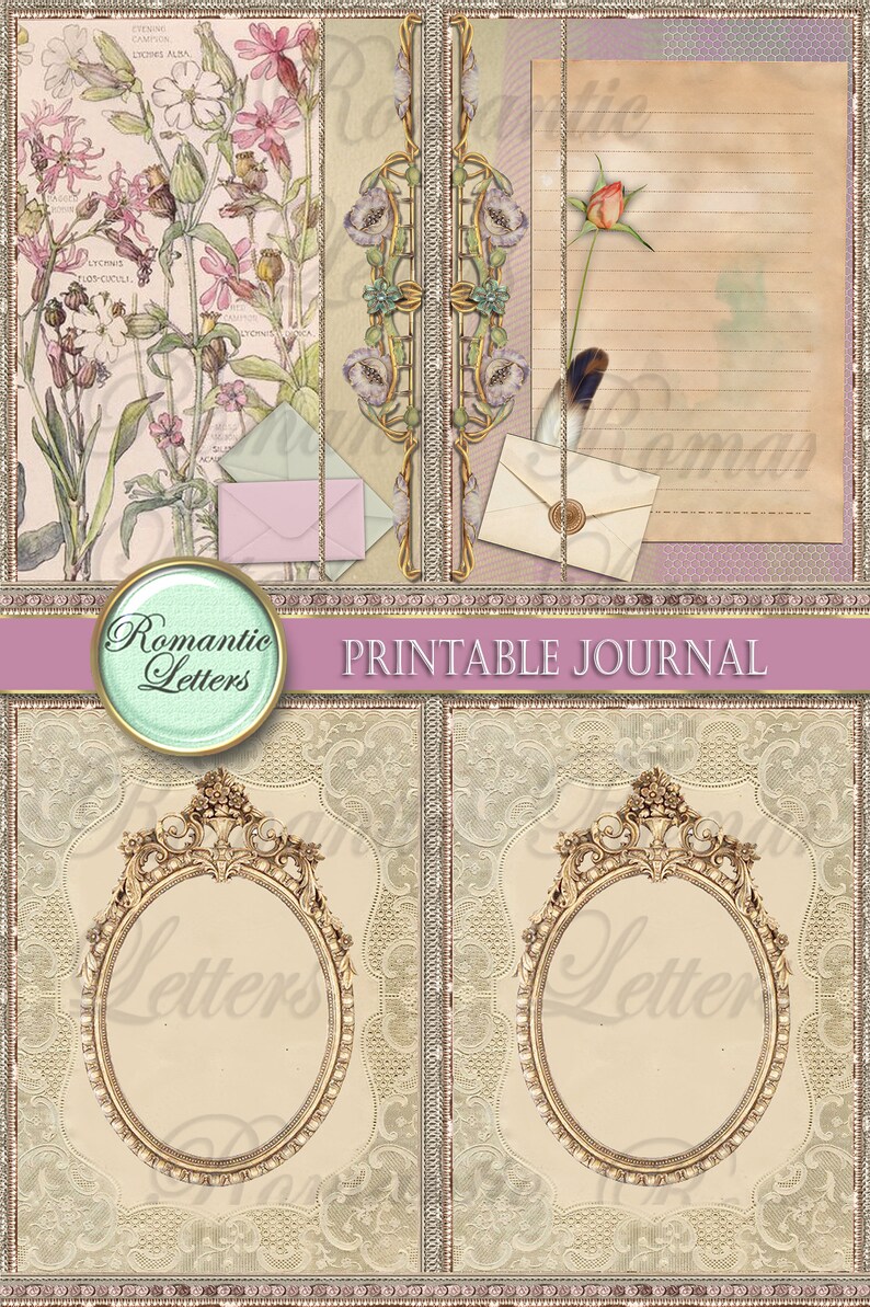Victorian Printable Junk Journal Kit Printable Scrapbook Paper 8.5x11 ...