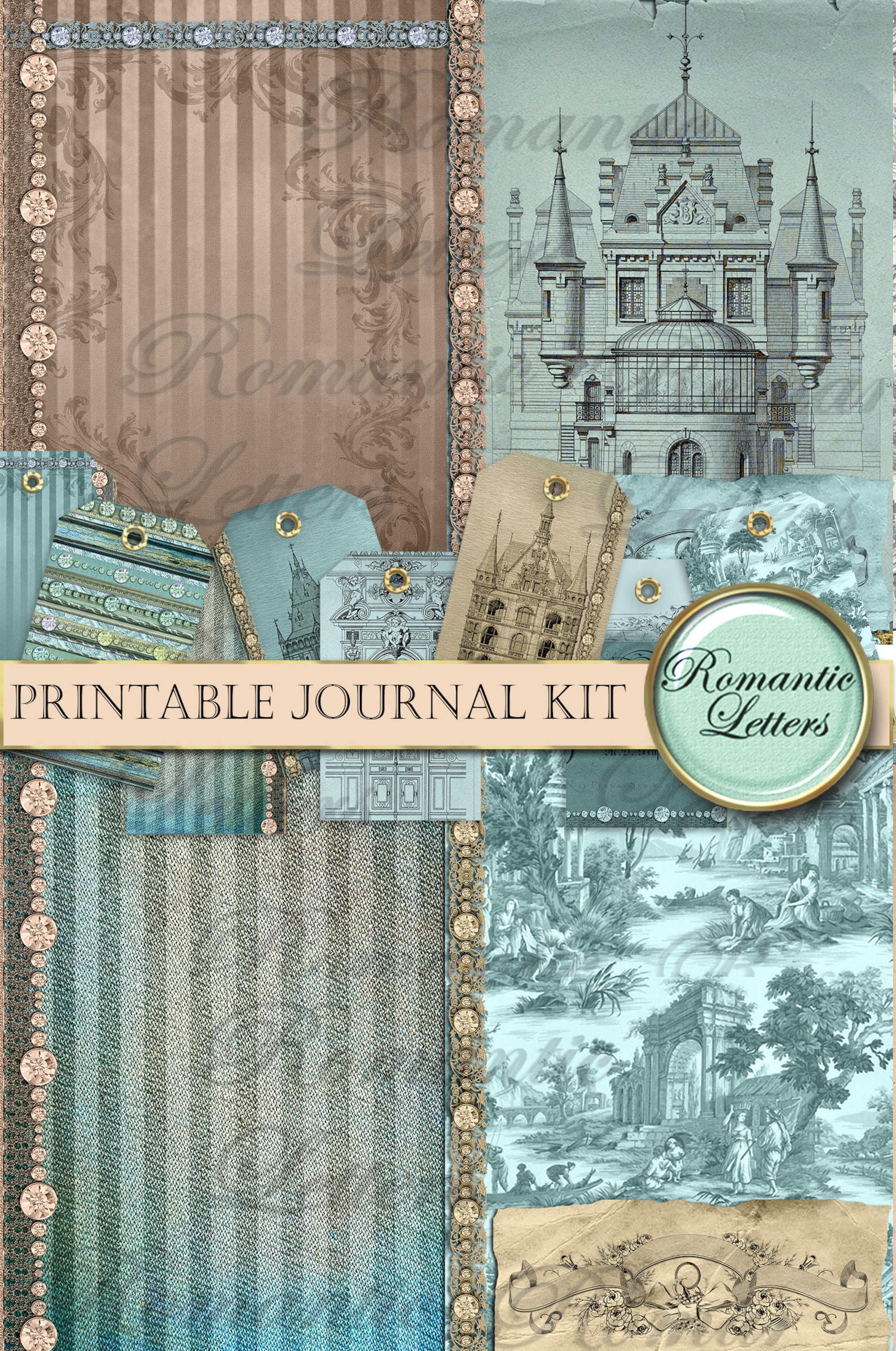 Printable Junk Journal Kit Digital Scrapbook Printable Junk Journal ...
