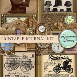 Steampunk Printable Junk Journal Kit Industrial Digital Scrapbook ...