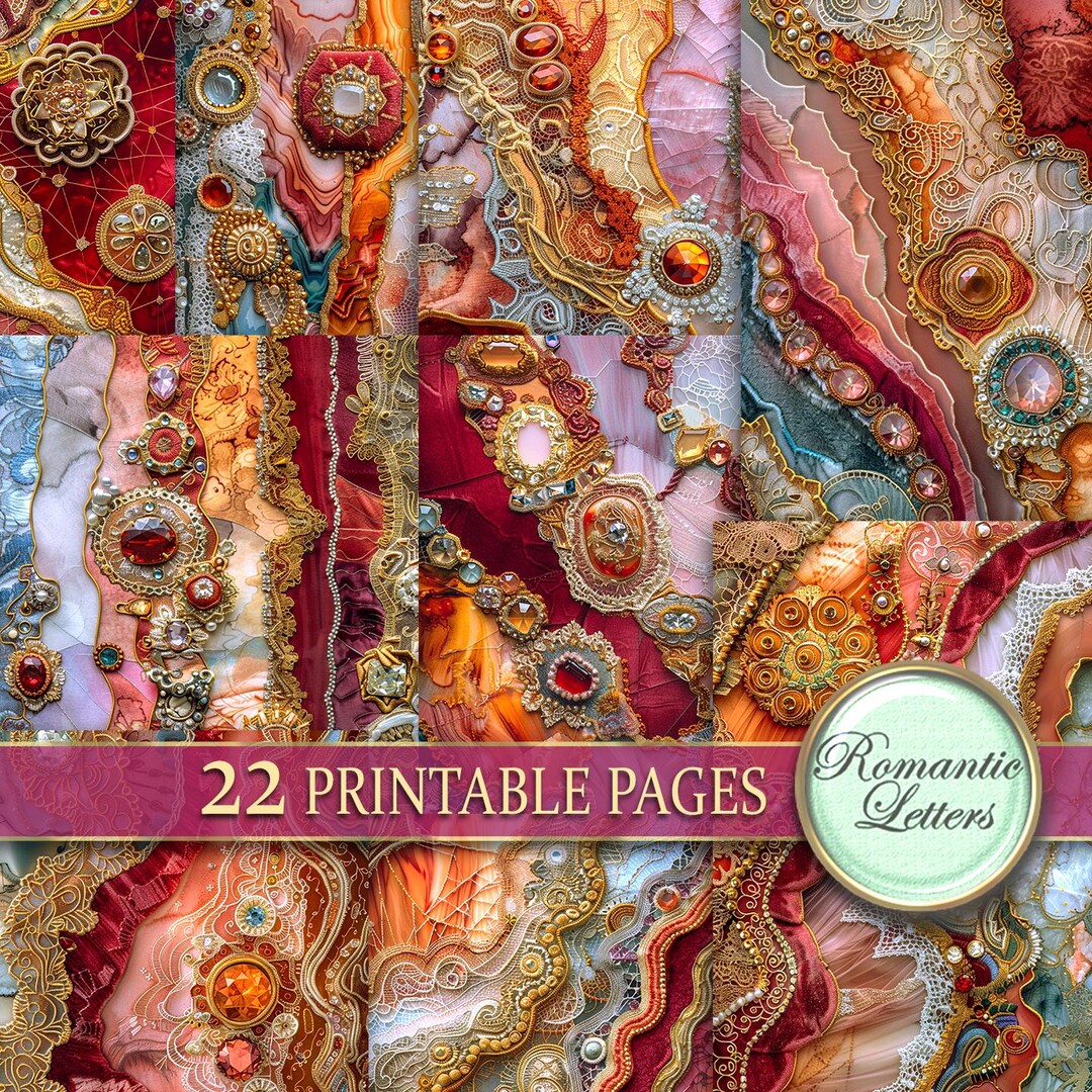 Digital Printable Scrapbook Paper Pack Junk Journal Pages Fabric ...