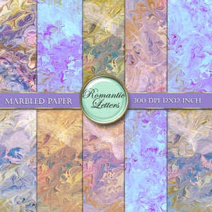 Digital paper pack Marbled digital paper background digital wedding scrapbook paper Shabby Chic Background pastel digital paper marbled
