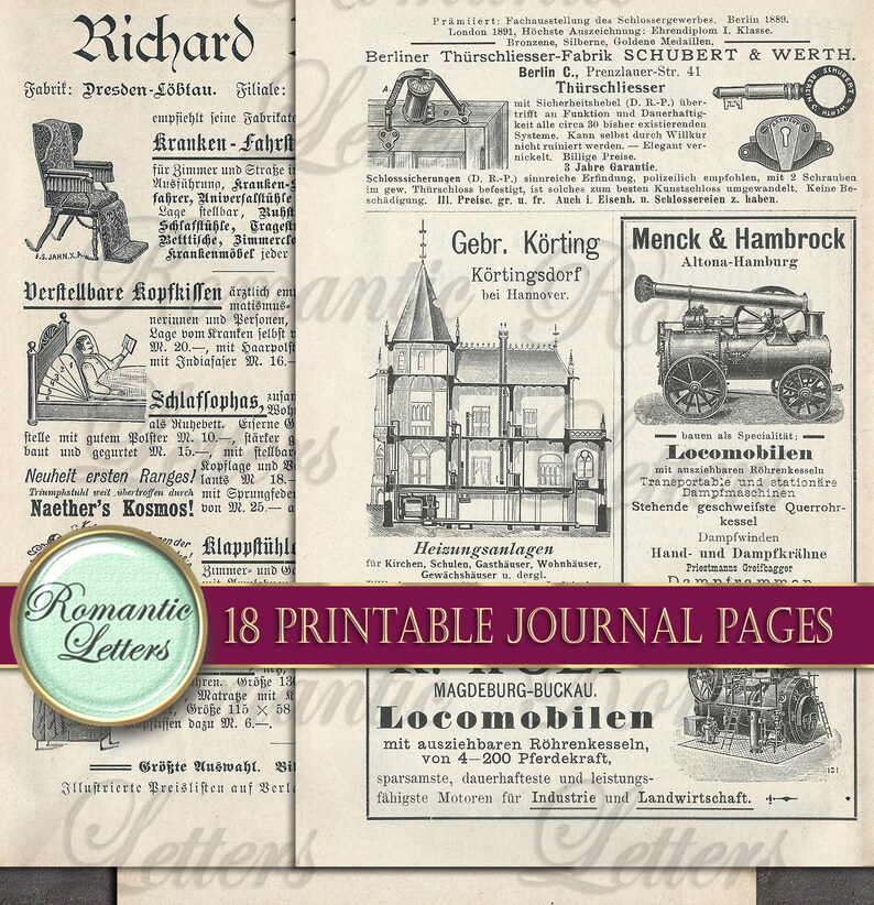Ephemera Digital Paper Pack Journal Pages Victorian Digital | Etsy