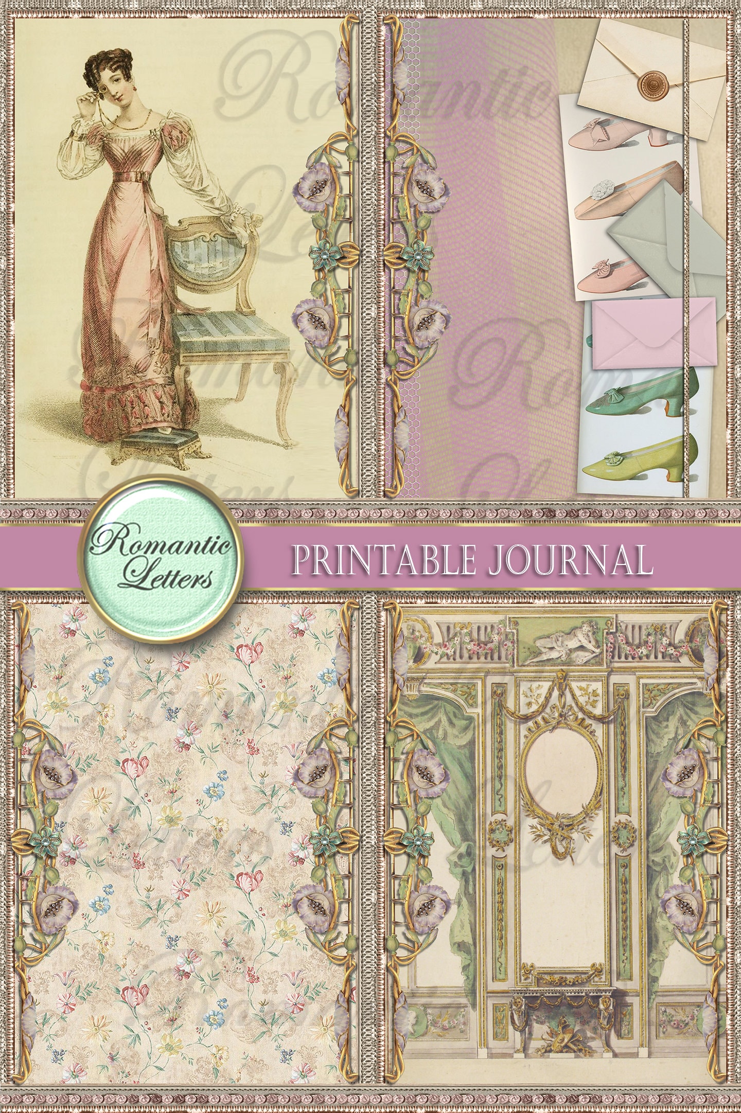 Victorian Printable Junk Journal Kit Printable Scrapbook Paper 8.5x11 ...