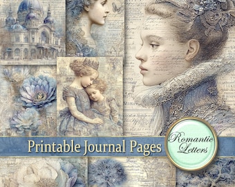 Victorian Junk Journal Paper: Scrapbook Mixed Media, Antique Ephemera (Digital Printable A4)