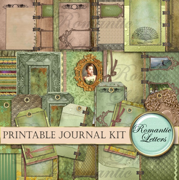 Printable Junk journal kit Victorian digital scrapbooking printable junk journal paper craft A4  8.5x11 mini album vintage journal paper tag