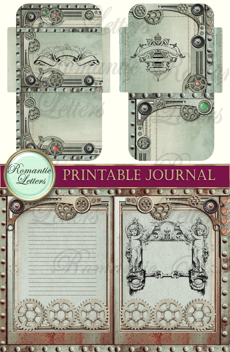 Steampunk Printable Junk Journal Kit Industrial Digital | Etsy