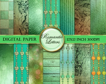 Forest elf Digital scrapbooking paper digital background digital scrapbooking album paper digital photography diamond fairies paper green