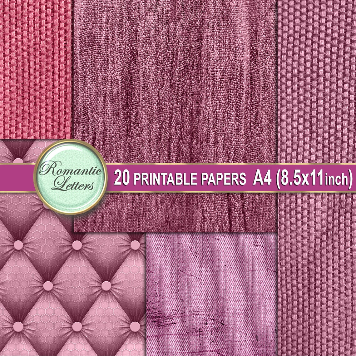 Digital Printable Linen Texture Digital Scrapbook Paper Pack Etsy