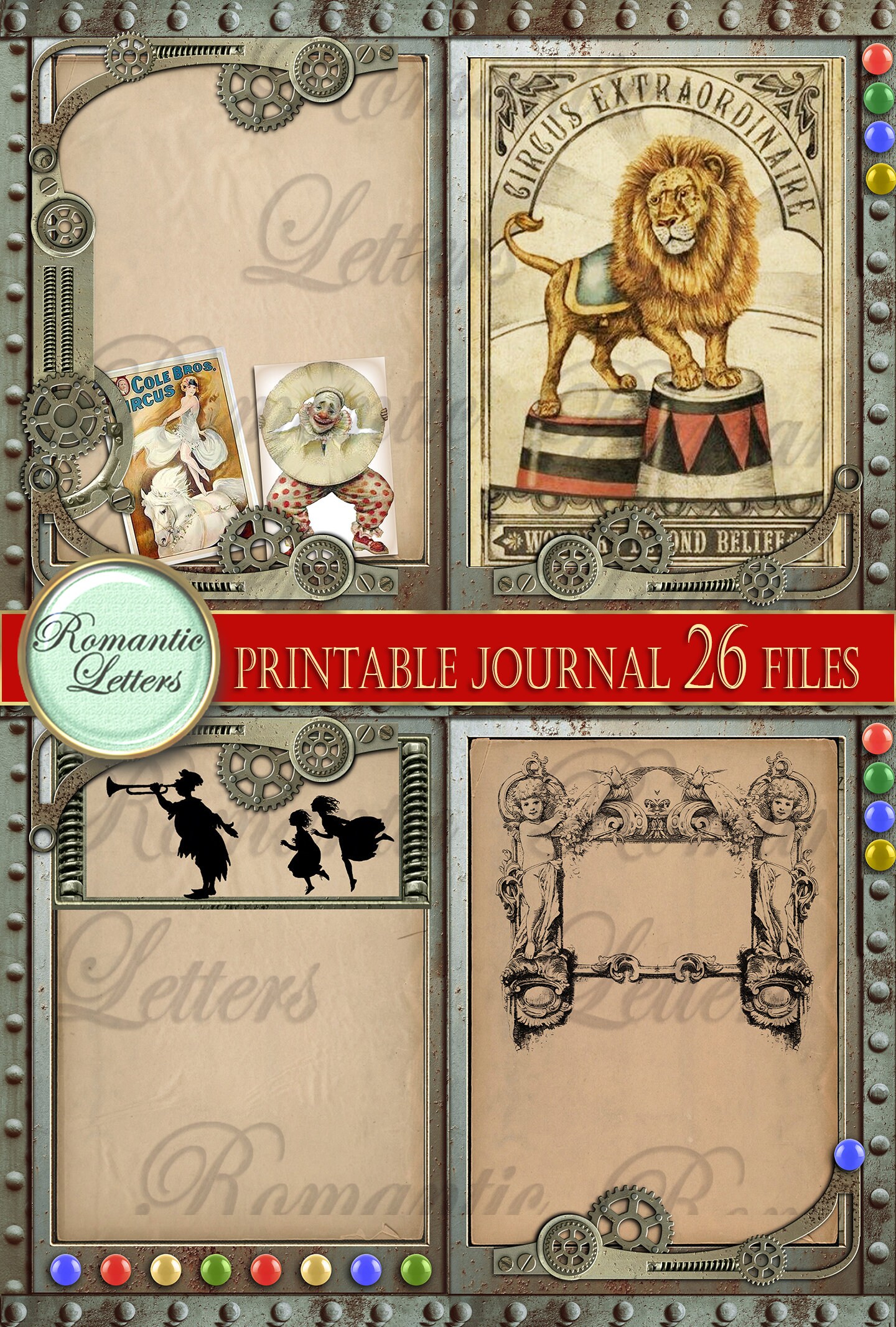 Vintage Circus Printable Junk Journal Kit. Digital Printable - Etsy