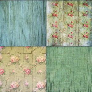 Floral Digital Scrapbook Paper Pack Shabby Chic Vintage Rose Flower ...