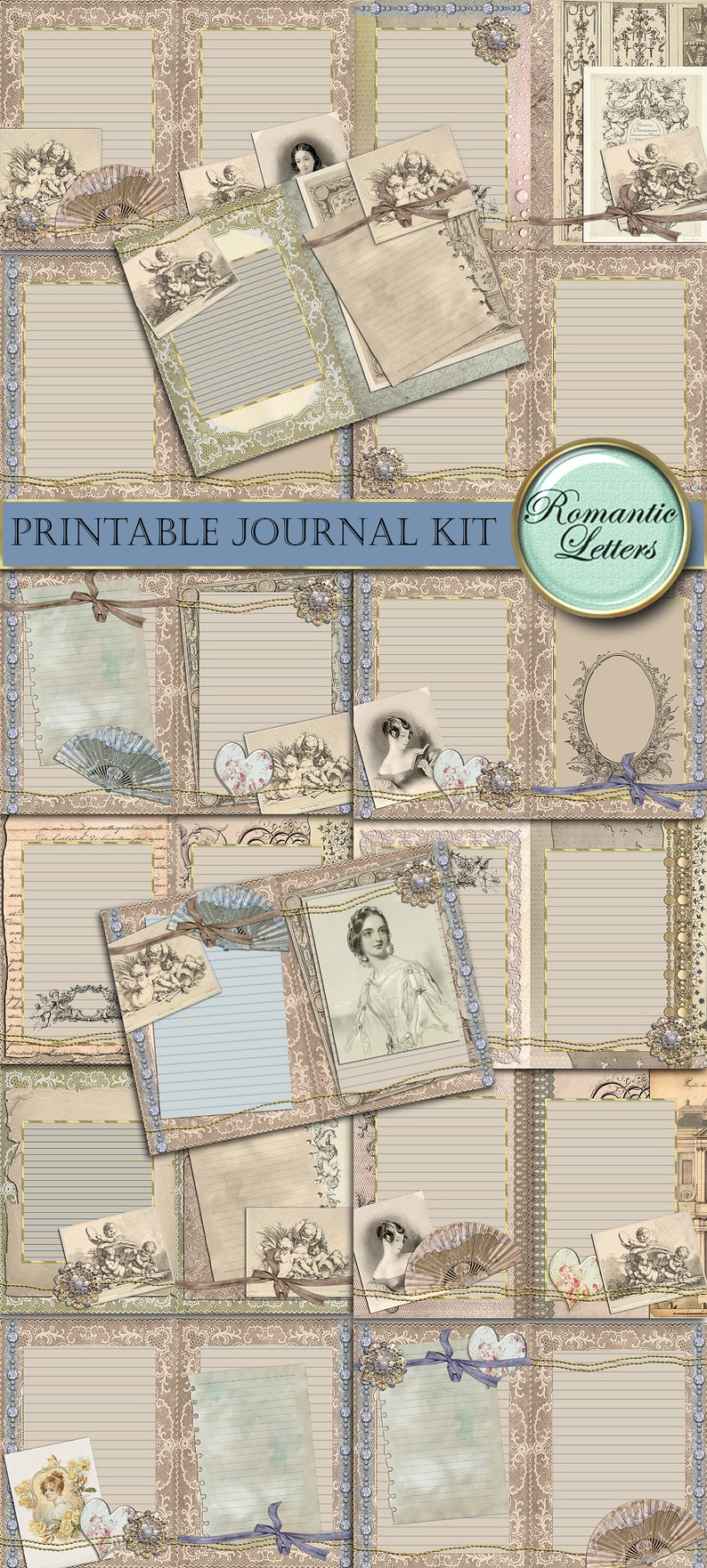 Printable Victorian Journal Kit Digital Collage Sheet Printable Journal ...